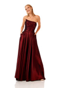 Strapless Tafetta Maxi Dress