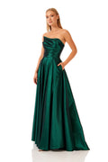 Strapless Tafetta Maxi Dress