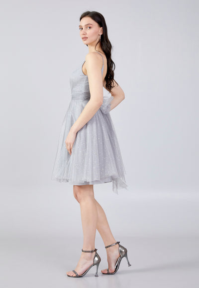 Spaghetti Strap Tulle Short Dress