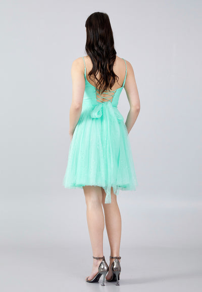 Spaghetti Strap Tulle Short Dress