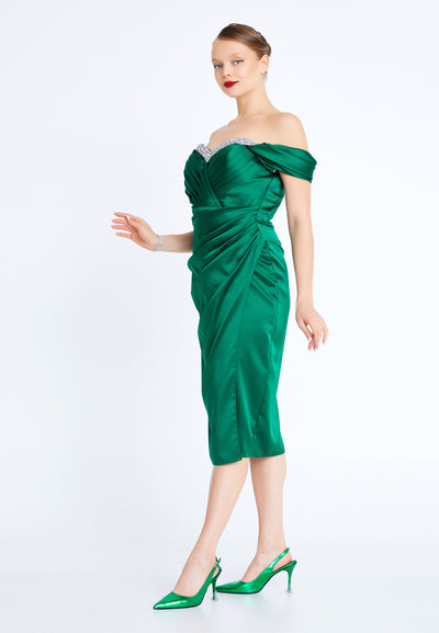 Off Shoulder Midi Dress