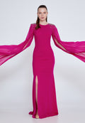 Shoulder Drape Maxi Dress