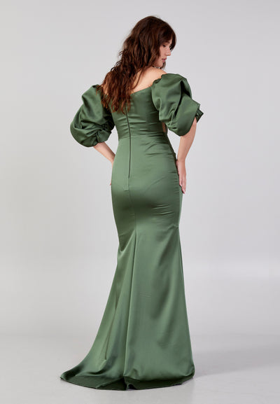 Maxi Dress Buff Sleeve Corset