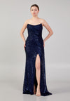 Strapless Sequin Maxi Dress