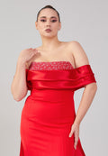 Strapless Maxi Dress With Overskirt