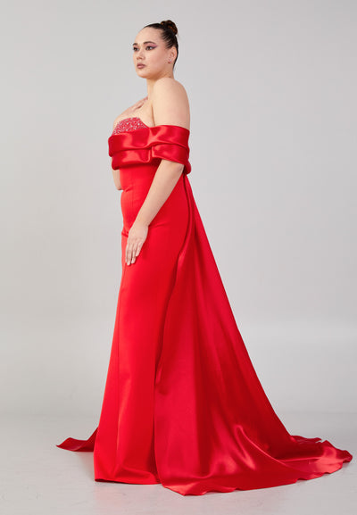 Strapless Maxi Dress With Overskirt