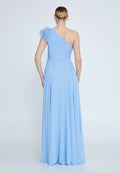 One Shoulder Fur Maxi Dress