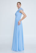 One Shoulder Fur Maxi Dress