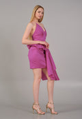 Spaghetti Short Dress With Drape