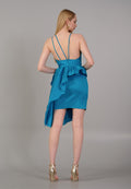 Spaghetti Short Dress With Drape