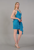 Spaghetti Short Dress With Drape