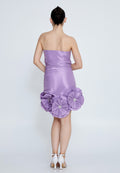 Strapless 3D Flowers Short Dress