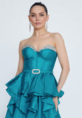 Strapless Raffles Beads Dress