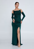 Strapless Evening Dress With Sleeves