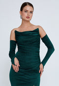 Strapless Evening Dress With Sleeves