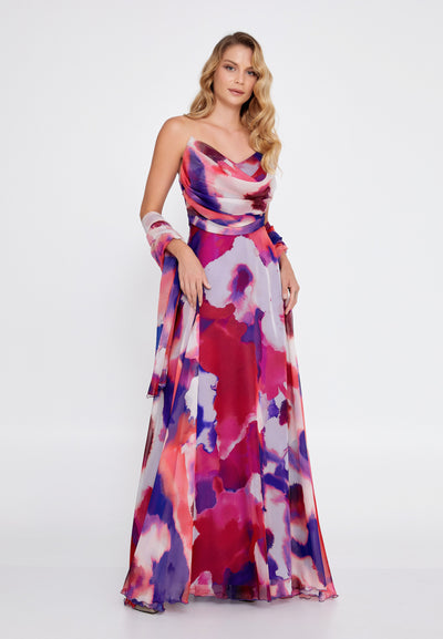 Strapless Floral Maxi Dress