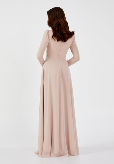 Long Sleeve Hijab Evening Dress