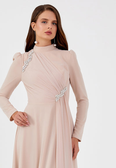 Long Sleeve Hijab Evening Dress