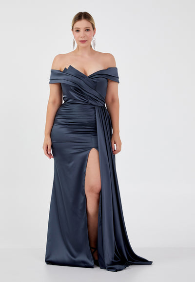 Off Shoulder Plus Size Maxi Dress