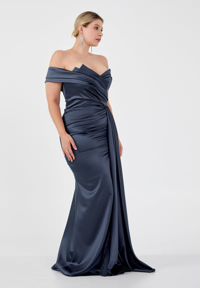 Off Shoulder Plus Size Maxi Dress