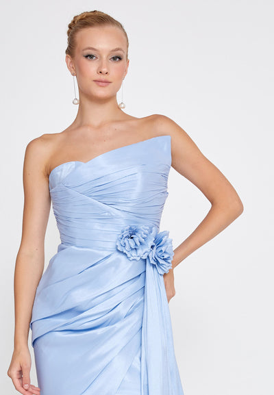 Strapless Short Dress With Drape