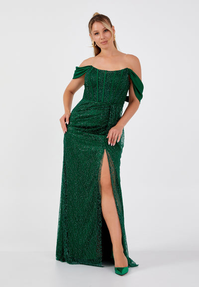 Plus Size Off Shoulder Maxi Dress
