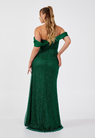 Plus Size Off Shoulder Maxi Dress