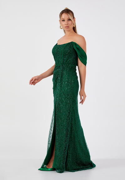 Plus Size Off Shoulder Maxi Dress