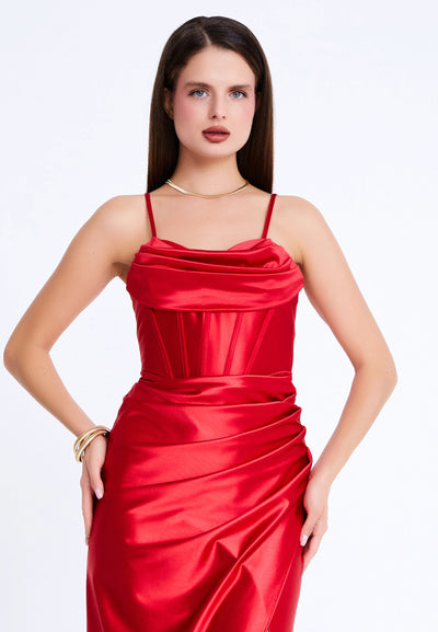 Spaghetti-Strap Corset Prom Dress