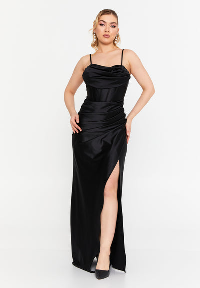 Spaghetti-Strap Corset Prom Dress