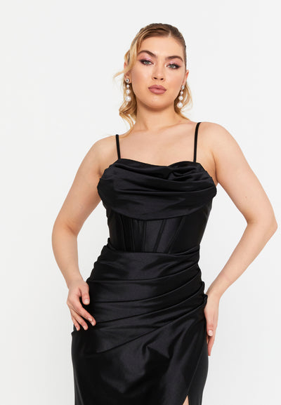 Spaghetti-Strap Corset Prom Dress