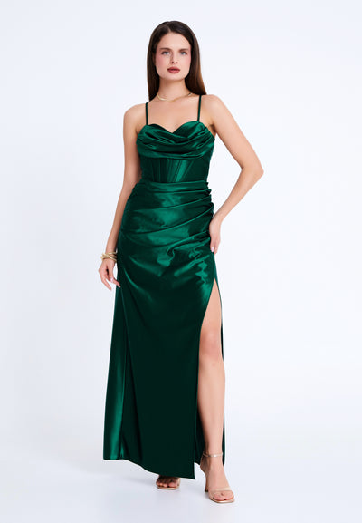 Spaghetti-Strap Corset Prom Dress