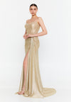 Strapless Metallic Maxi Dress