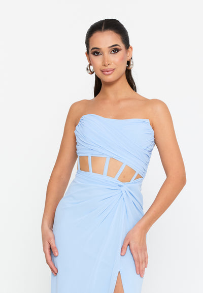 Strapless Maxi Prom Dress