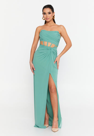 Strapless Maxi Prom Dress