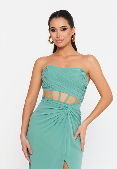 Strapless Maxi Prom Dress