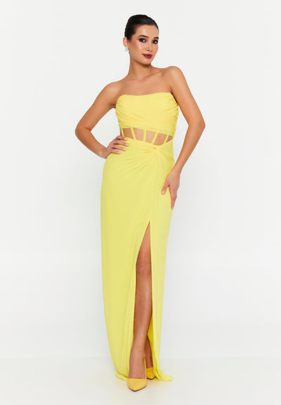Strapless Maxi Prom Dress
