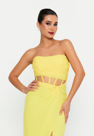 Strapless Maxi Prom Dress