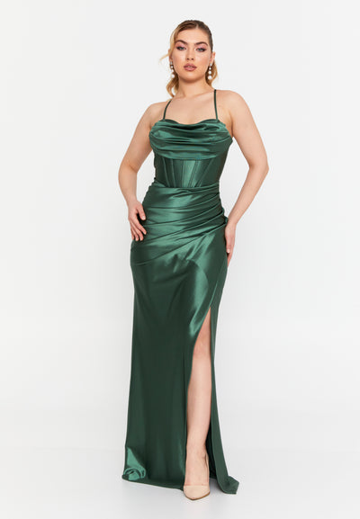 Spaghetti-Strap Corset Prom Dress