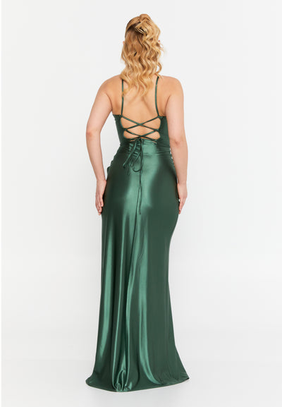 Spaghetti-Strap Corset Prom Dress