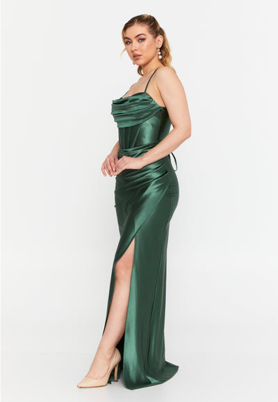 Spaghetti-Strap Corset Prom Dress