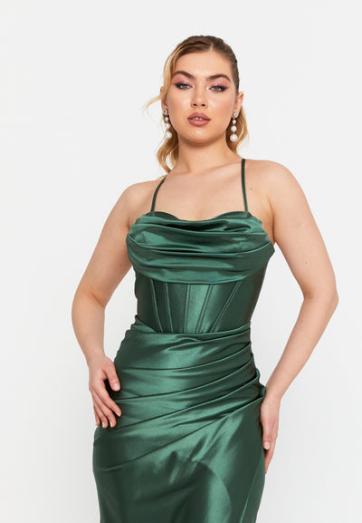 Spaghetti-Strap Corset Prom Dress