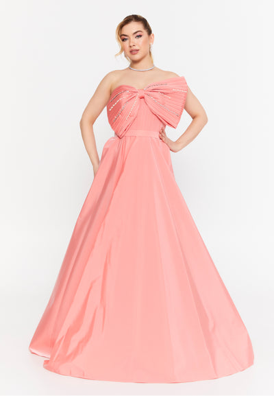 Strapless Bow Maxi Dress