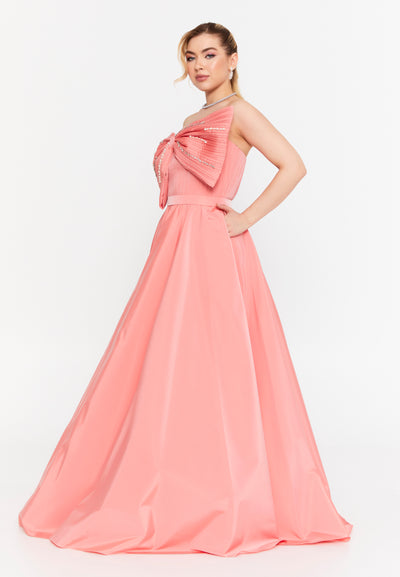 Strapless Bow Maxi Dress