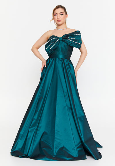 Strapless Bow Maxi Dress