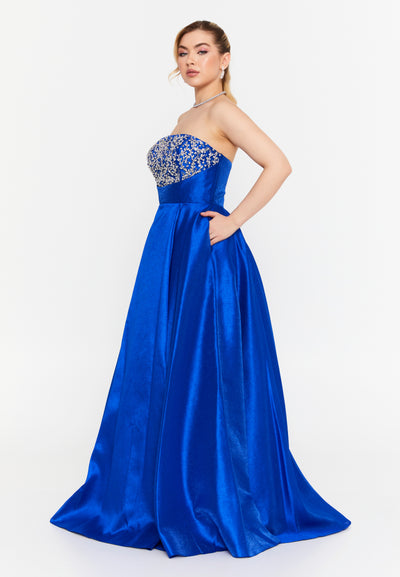 Strapless A-Line Maxi Dress