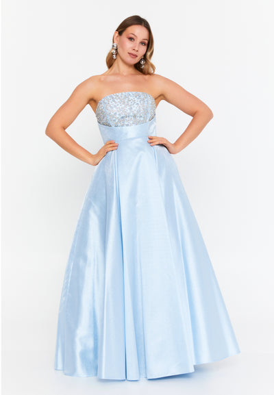 Strapless A-Line Maxi Dress