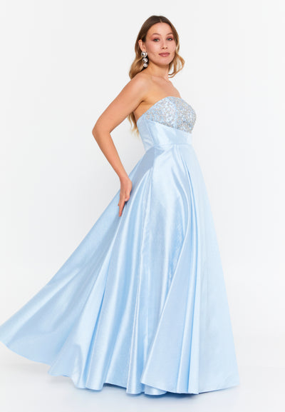 Strapless A-Line Maxi Dress