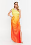 One Shoulder Ombre Maxi Dress