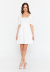 Short Sleeve White Short Dress